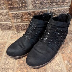 SO Black Studded Ankle Booties